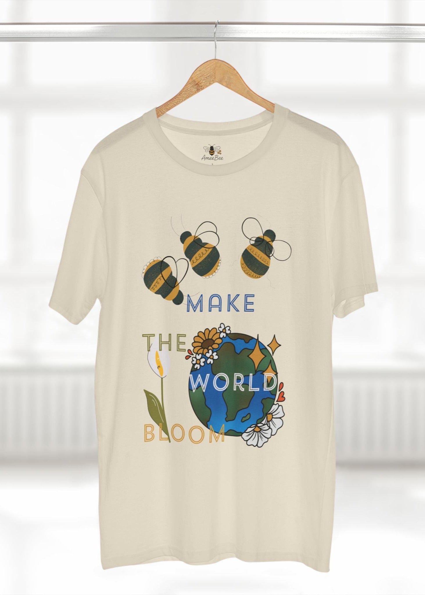 Bees Make the World Bloom - Premium T-Shirt