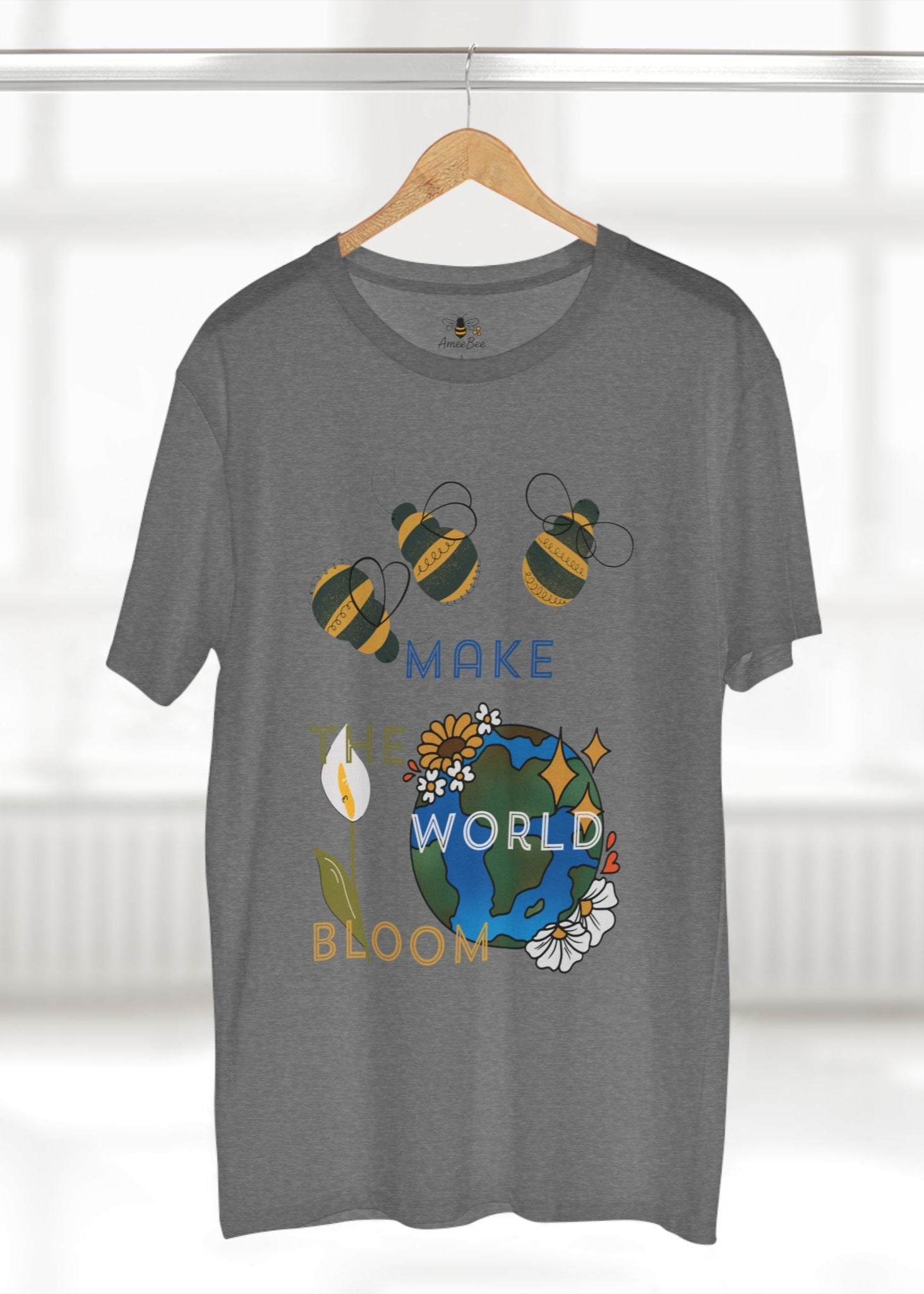 Bees Make the World Bloom - Premium T-Shirt