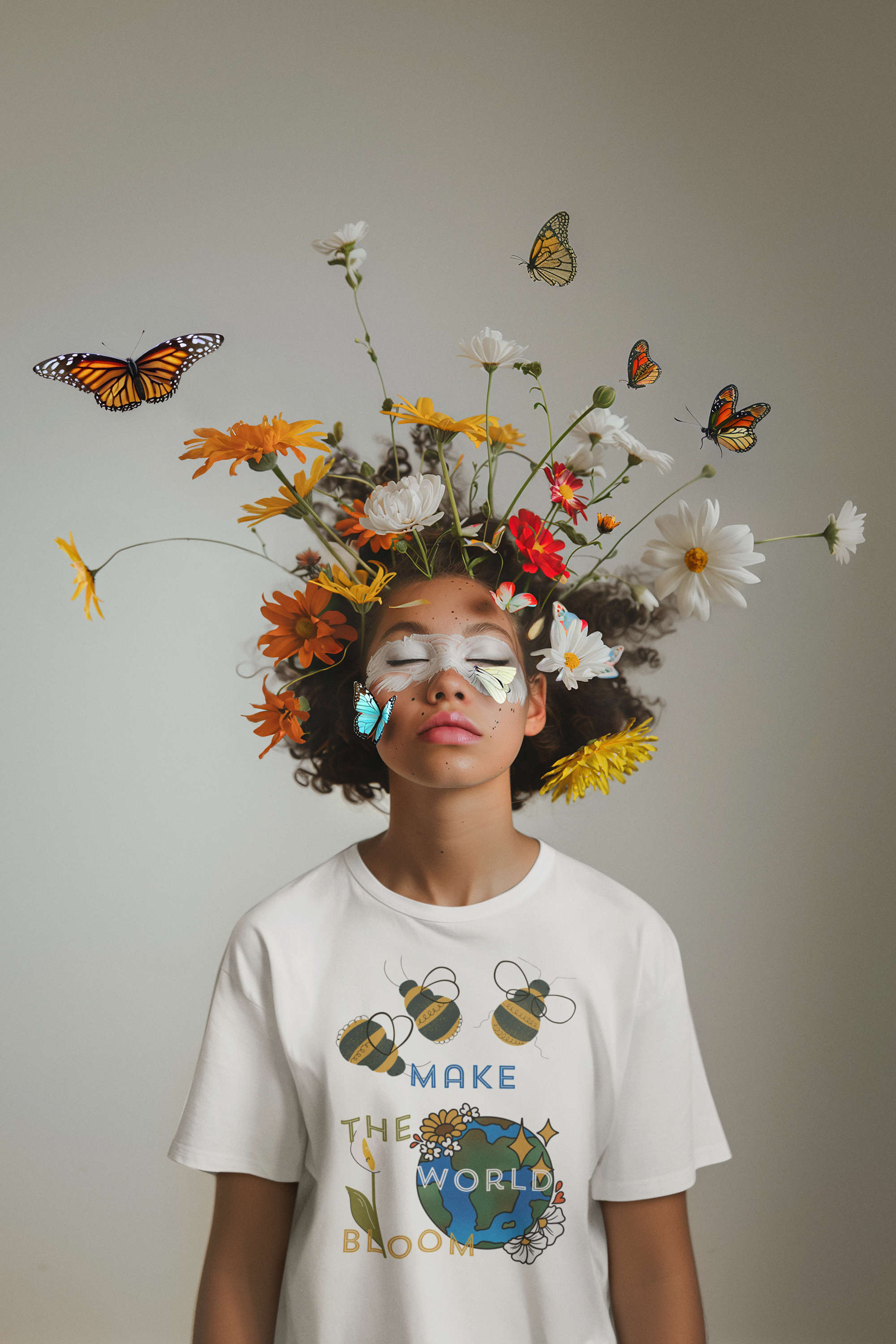 Bees Make The World Bloom -Unisex Premium t-shirt