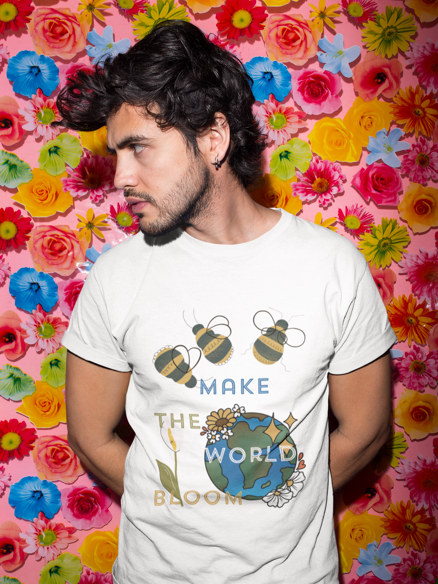 Bees Make the World Bloom - Premium T-Shirt