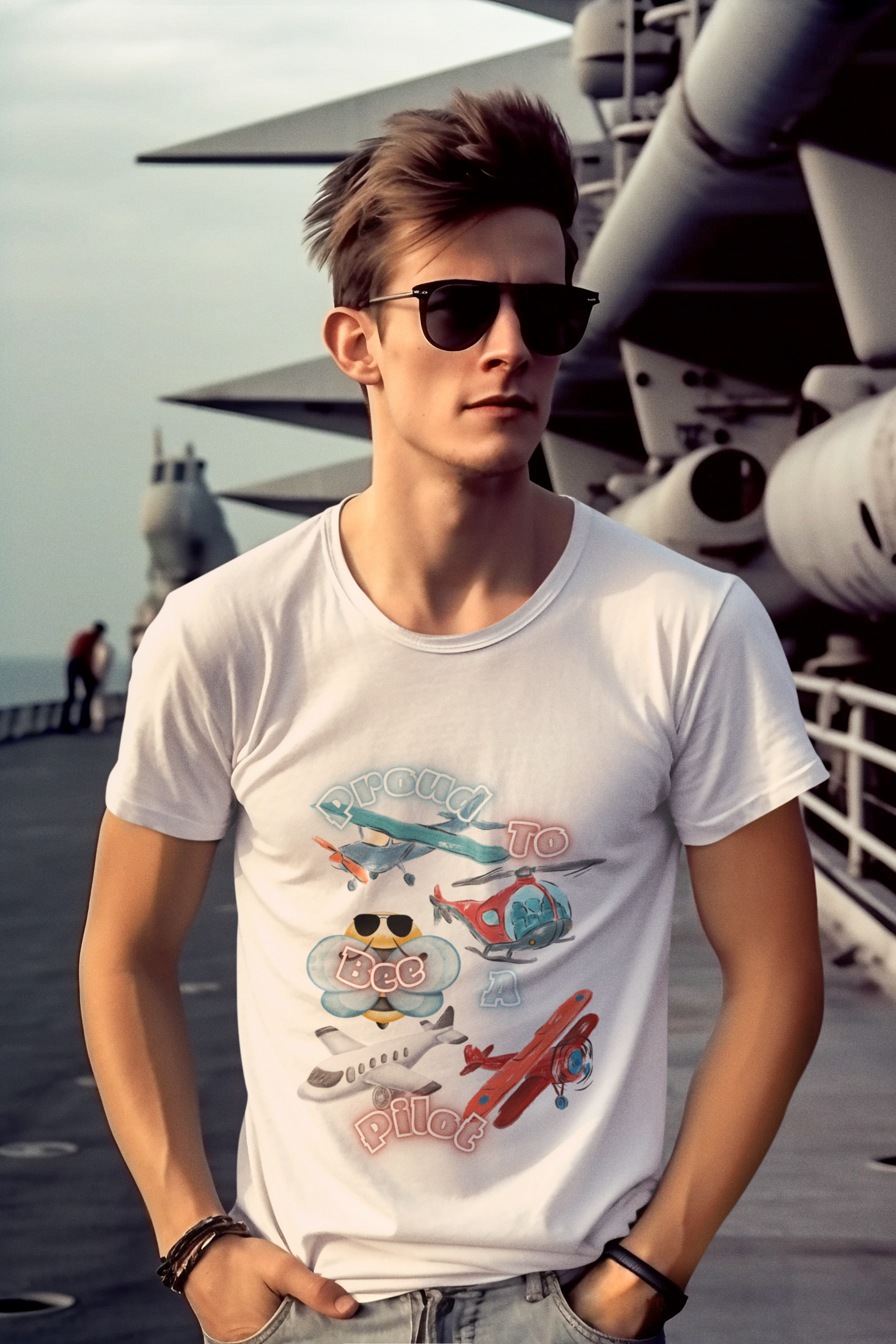 Proud To Bee A Pilot- Unisex Premium t-shirt