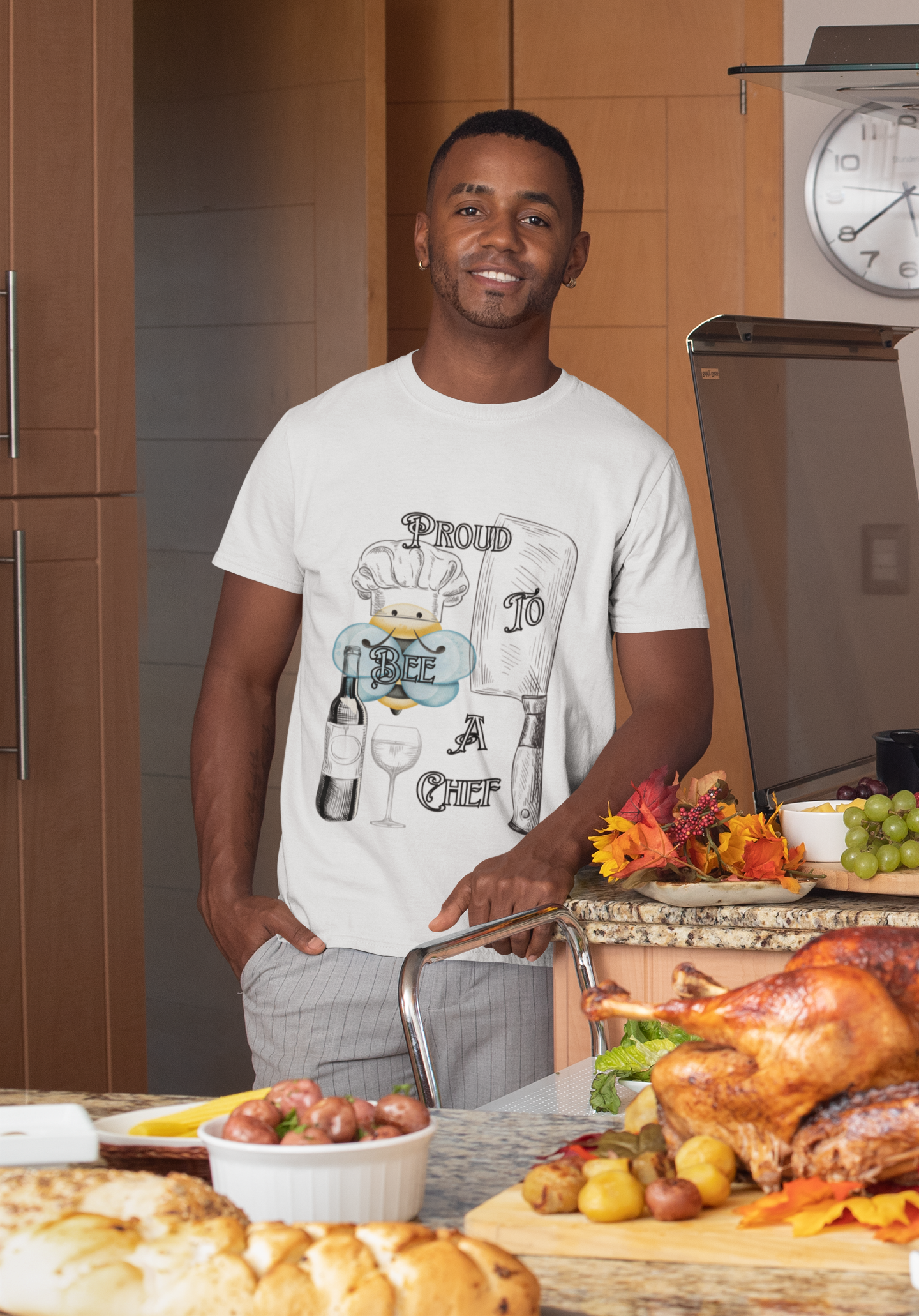 Proud to Bee a Chef  - Premium T-Shirt