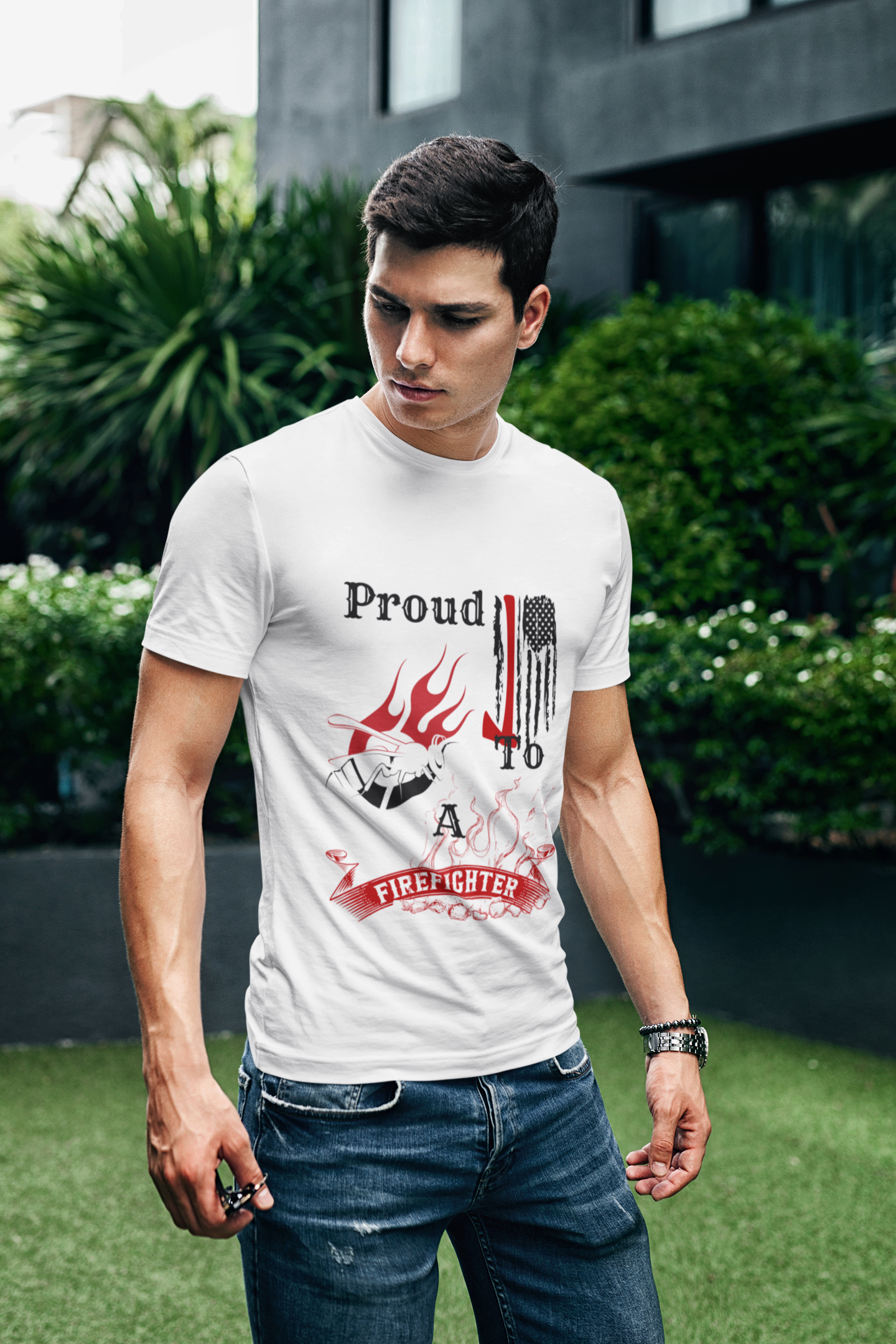 Proud to Bee a Firefighter - Premium T-Shirt
