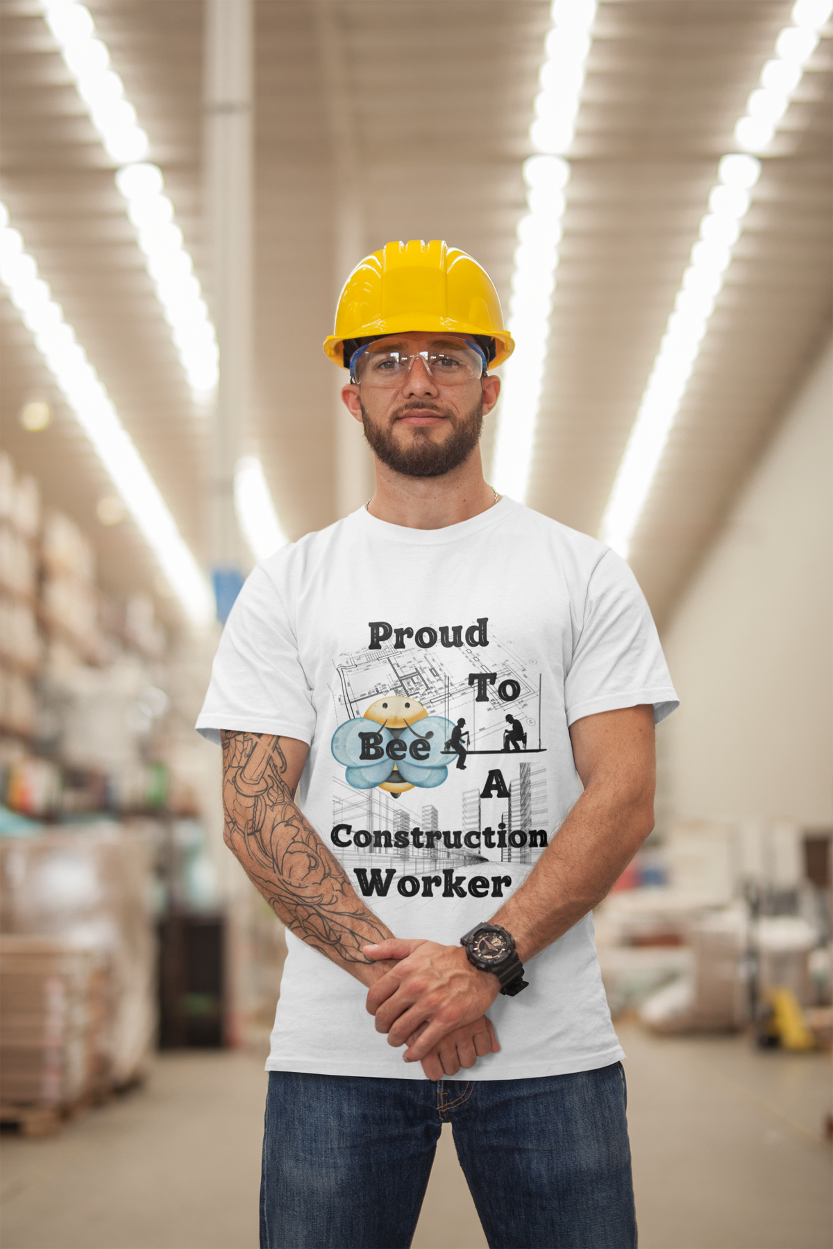 Proud To Bee A Construction Worker- Unisex Premium t-shirt