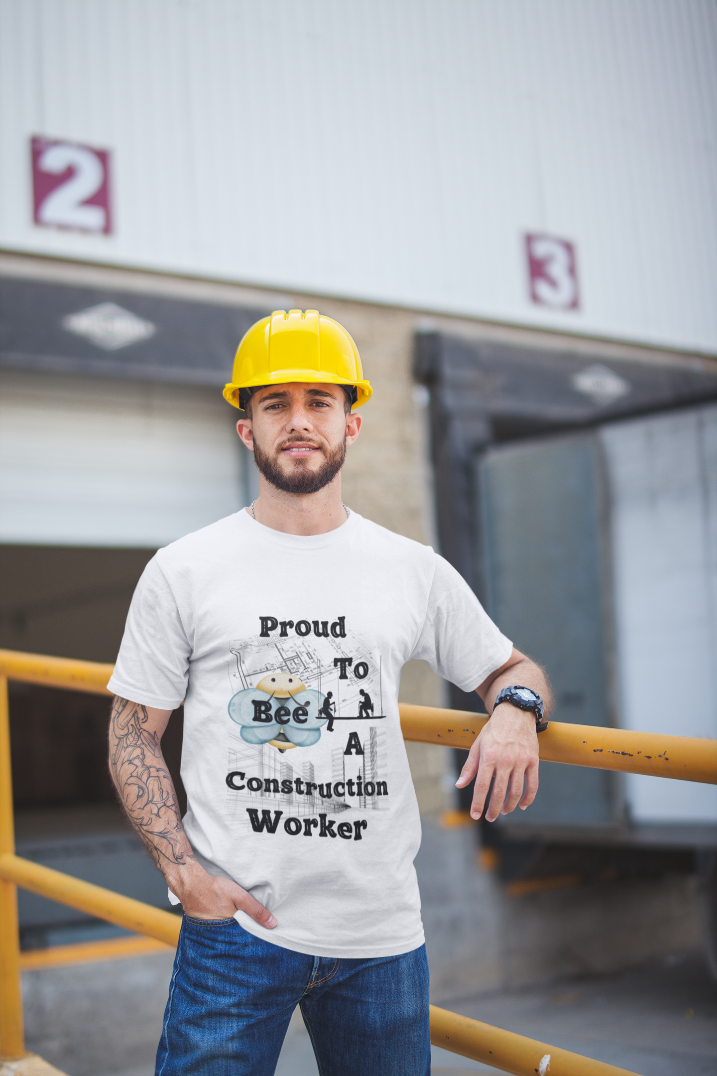 Proud To Bee A Construction Worker- Unisex Premium t-shirt