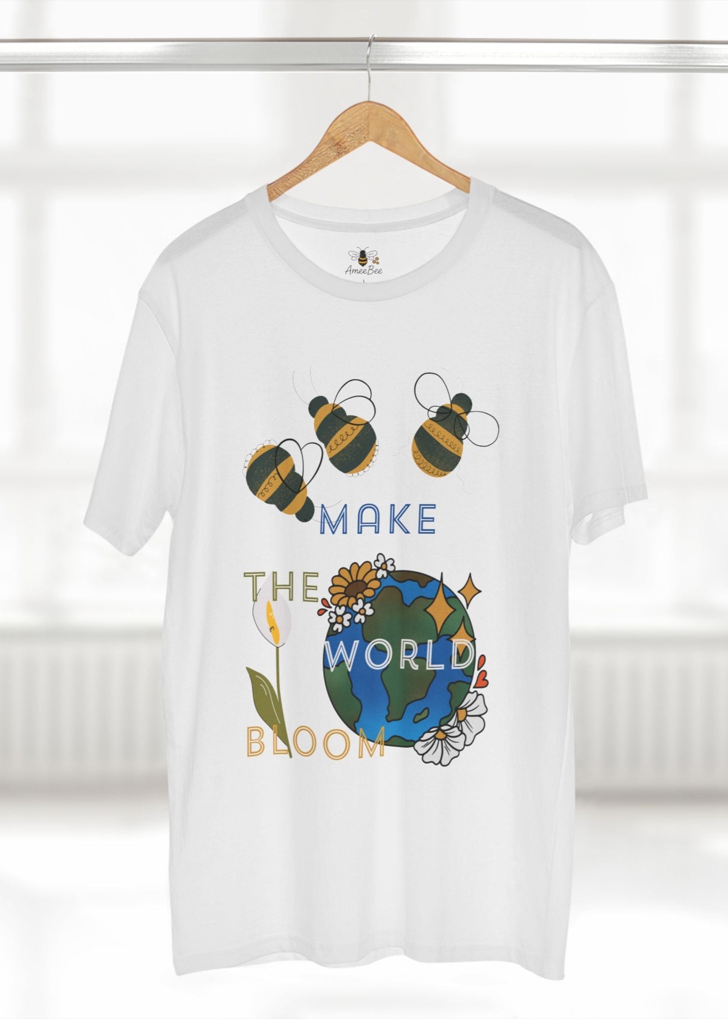 Bees Make the World Bloom - Premium T-Shirt